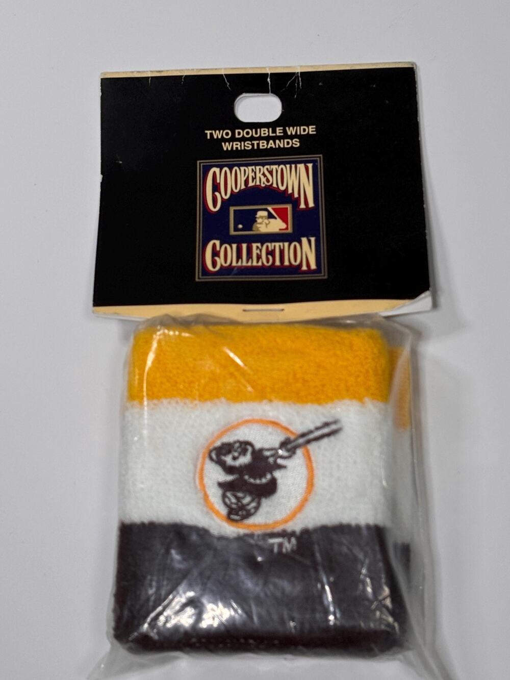 For Bare Feet San Diego Padres Cooperstown Collection 2 Wide Wristbands MLB
